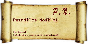 Petrács Noémi névjegykártya